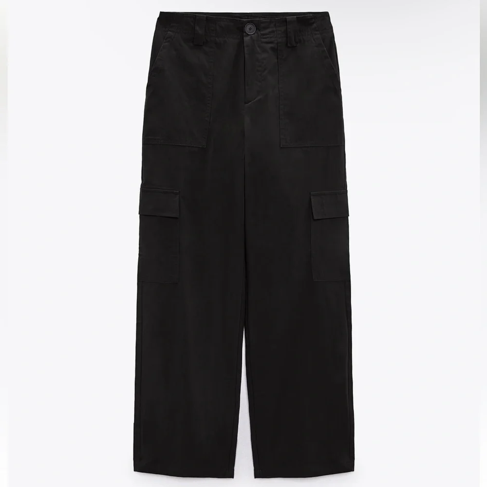 Zara straight cargo pants Black NWT size XXL_5